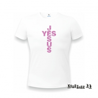 Kresťanské tričko - Yes Jesus - Magenta