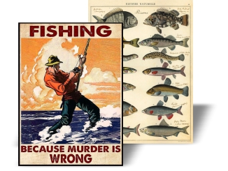 Fishing retro poster